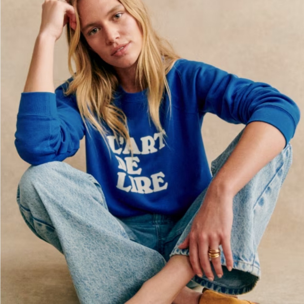 Sezane blue crewneck